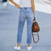 Pantalones Lápiz Elásticos de Mujer Jeans de Mezclilla Rotos