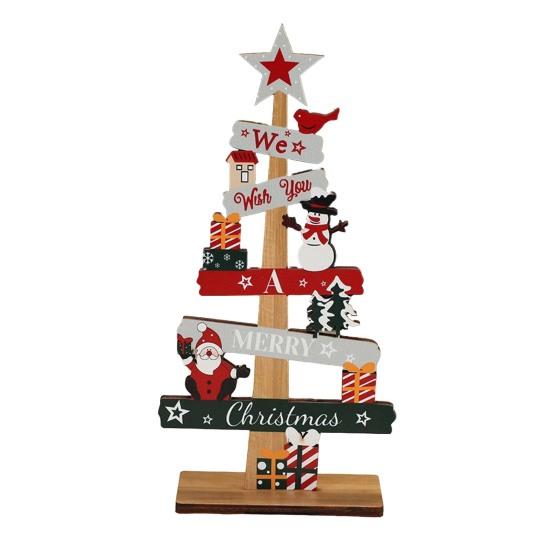 

Yousheng Christmas Sign Tabletop Decorations Tree Shaped Wooden Santa Snowman Gift Boxes Table Decor for Farmhouse Tiered Tray Desk Mantel Holiday белый