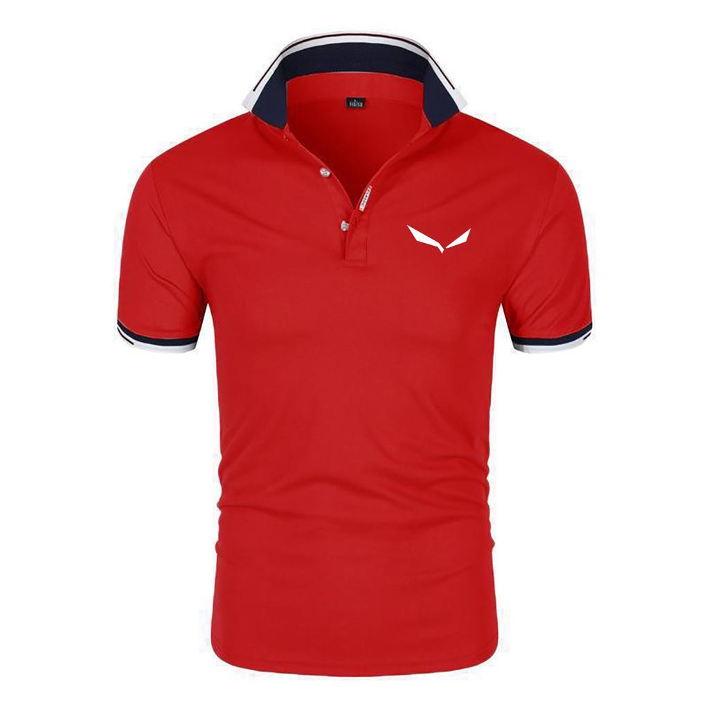 Talla asiática Camiseta Polo de Manga Corta Estampada para Hombre Camiseta Casual de Moda Deportiva Urbana