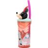 Gobelet en plastique - Disney - Minnie - 360 ml - Paille intégrée - Figurine 3D