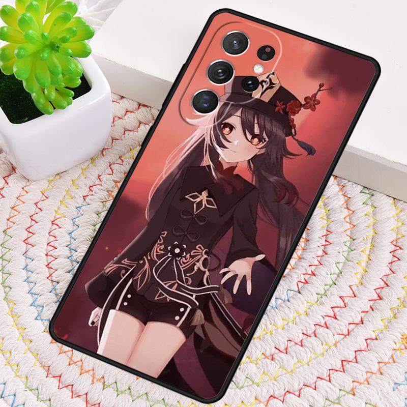 Cartoon Hu Tao Genshin Impact Phone Case for Samsung Galaxy Note 10 Pro S26 Ultra S23 S24 FE S25 S21 S22 PLUS Shockproof Cove
