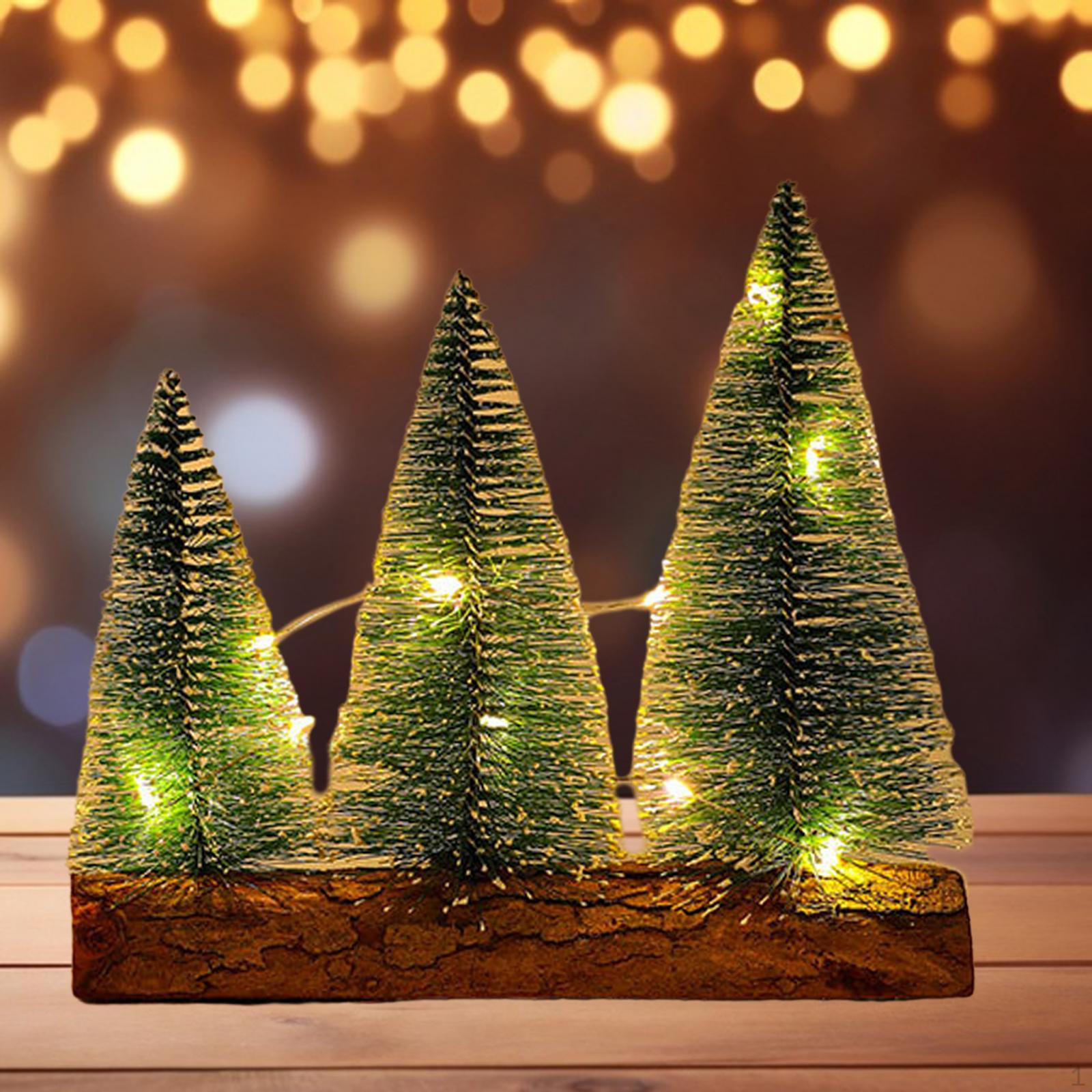 Mini Christmas Tree Decoration Tabletop Base Flocked with Light
