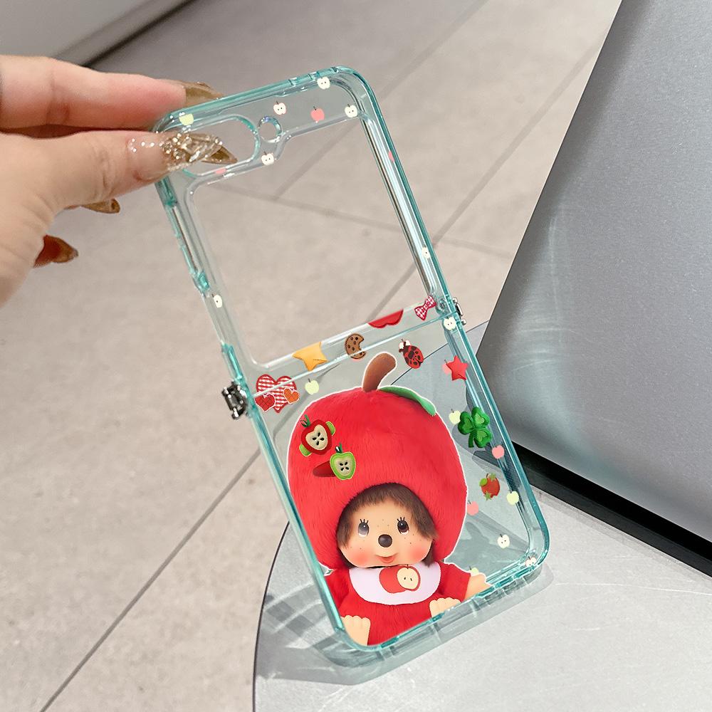 

Ins Cute M-Monchhichis Metal Connector Phone Case for Motorola Razr 40 50 60 Ultra Candy Color Soft TPU Cover Razr 50