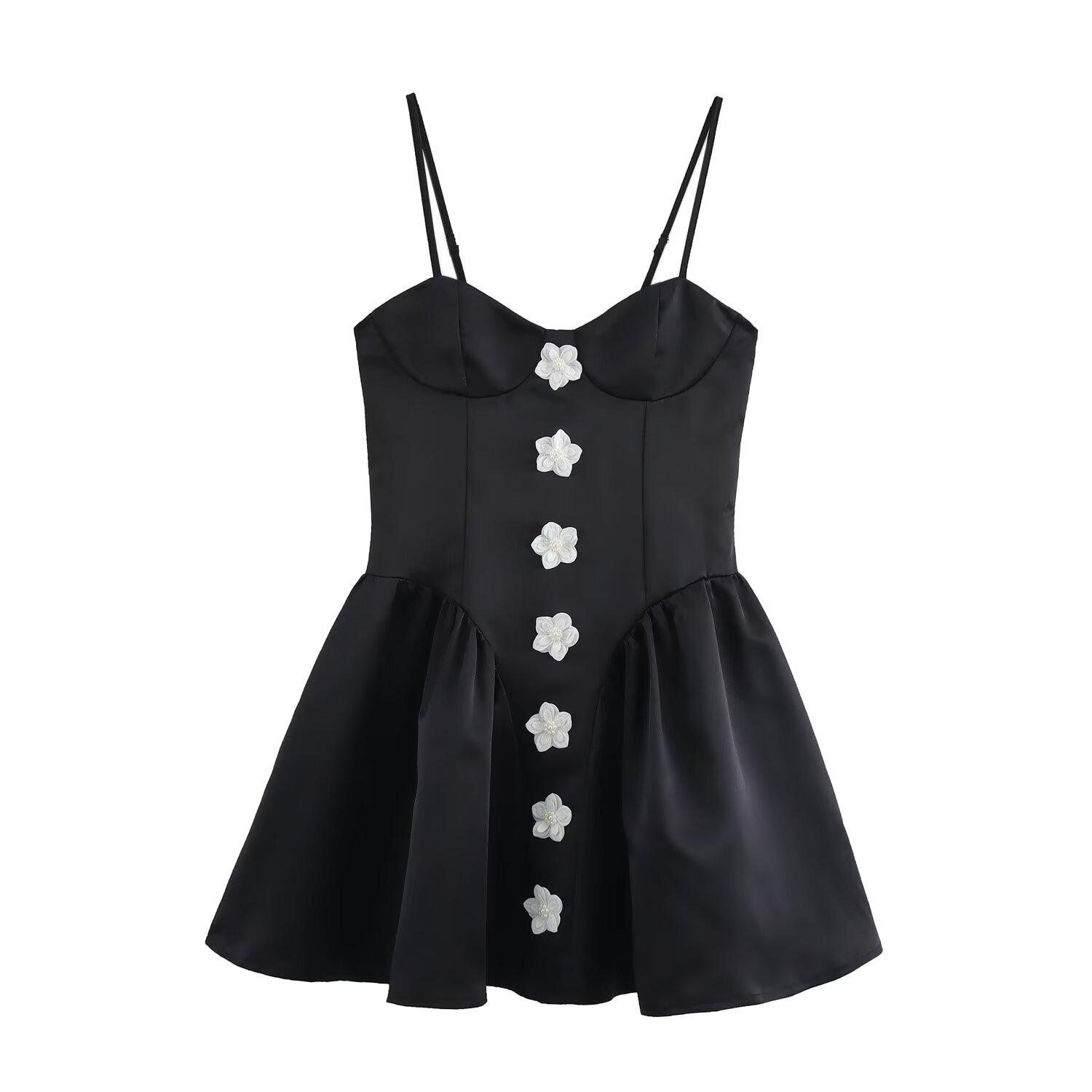 

Весеннее цветочное платье-слинг 2025 - Женский европейский и американский стиль XS