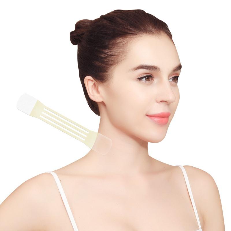 4 Pezzi Benda Sollevante Invisibile per Collo Con 20 Patch Sollevanti Adesivo Rimozione Rughe Collo Nastro Lifting Viso