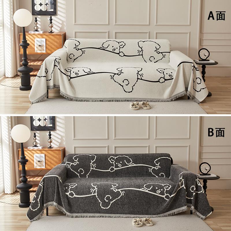 Universal Four Seasons Chenille Sofa Cover Slipcover Ins Style Anti-cat Scratching Double-sided Usable Anti-slip Sofa Cushion