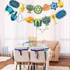 Blulu Hanukkah Decorations Banner Pre-assembled Chanukah Garland Happy Hanukkah Banner Backdrop Props for Home Indoor Holiday Party Decor Supplies