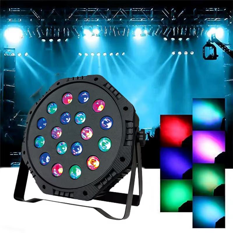 Lumină Par de Scenă cu 18 LED-uri RGB DMX512 Activată la Sunet Stroboscop Lampă Disco cu Stecher EU/US pentru DJ Nuntă Bar Club Petrecere de Crăciun Decor Iluminat
