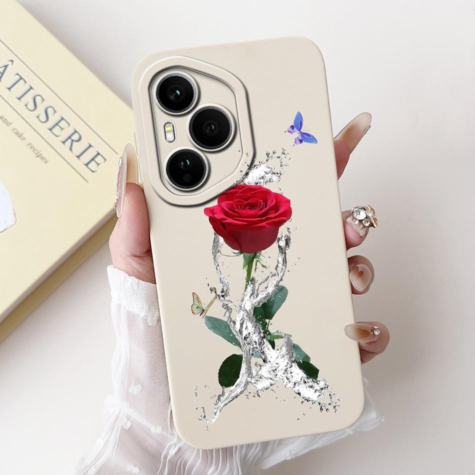 For Honor 400 Pro Honor400 Beautiful Bow Rose Painting Phone Case For Honor 400 400Pro 5G Soft Silicone Cases