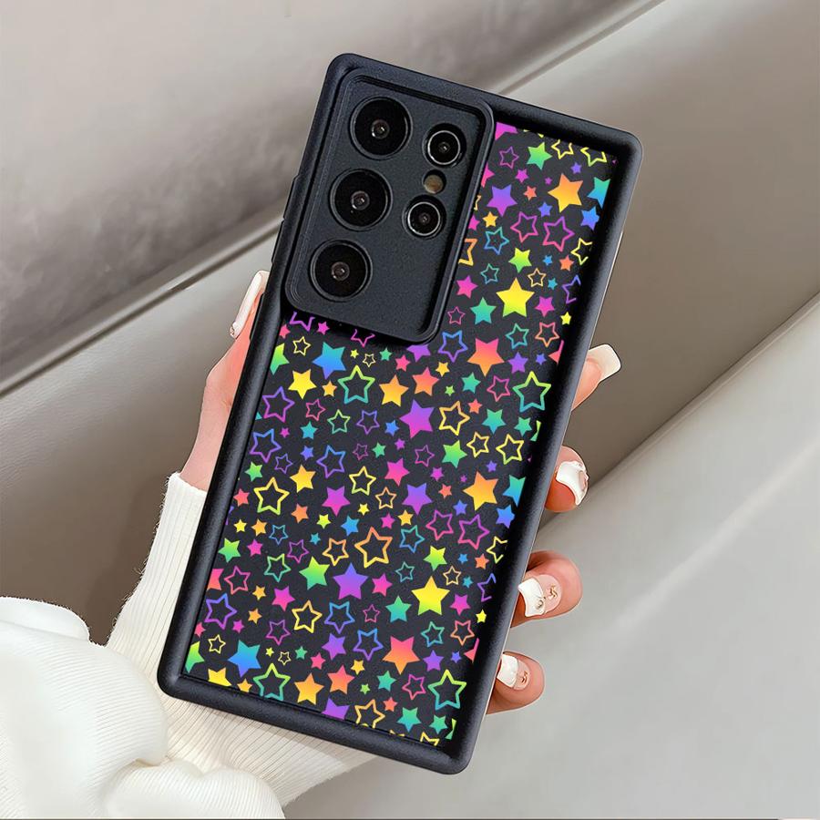 Phone Case for Samsung Galaxy S25 Edge S25 Ultra S22 S24 Plus S23 FE S20FE S21 S24Ultra Soft Cover Colorful Stars