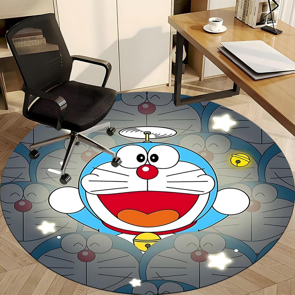 1pc Doraemon Carpet, Round Non-Slip Durable Large Size Office Carpet, Suitable for Office,yy250908073