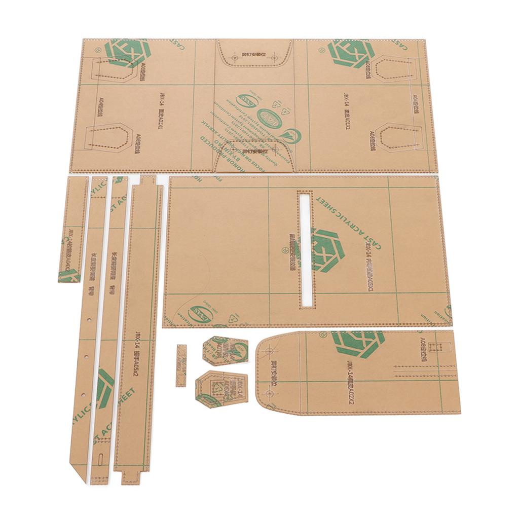 Craft Acrylic Pattern Template Transparent Clear Precision Cutting Wallet Leather Acrylic Templates for Shoulder Bag