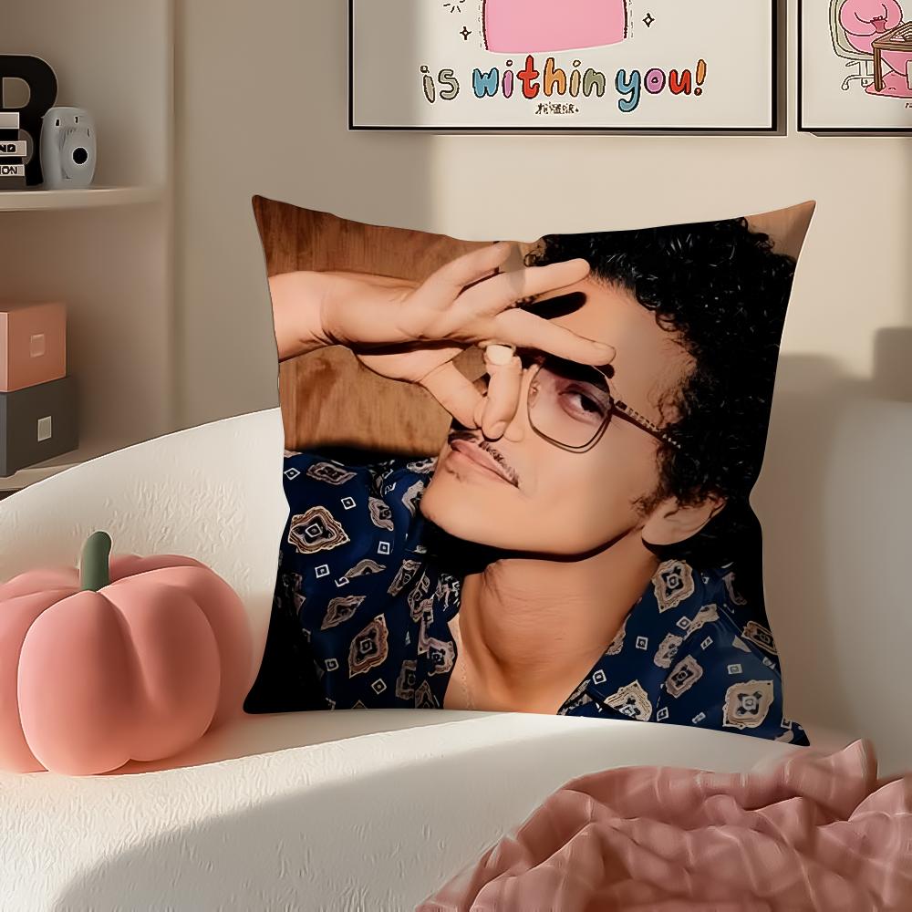 Classic Pop American Singer BBruno Mars Cushion Cover Pillowcase Short Plush Invisible zipper Room Sofa Cushion Cover