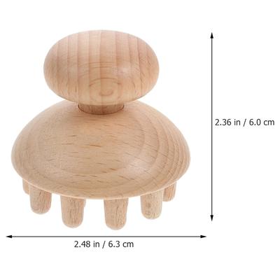 EXCEART Mushroom Wood Massager Wooden Full Body Massage Tools Hair Brush Massager for Lymphatic Drainage Scalp Hair Growth Anti- Cellulite Muscle