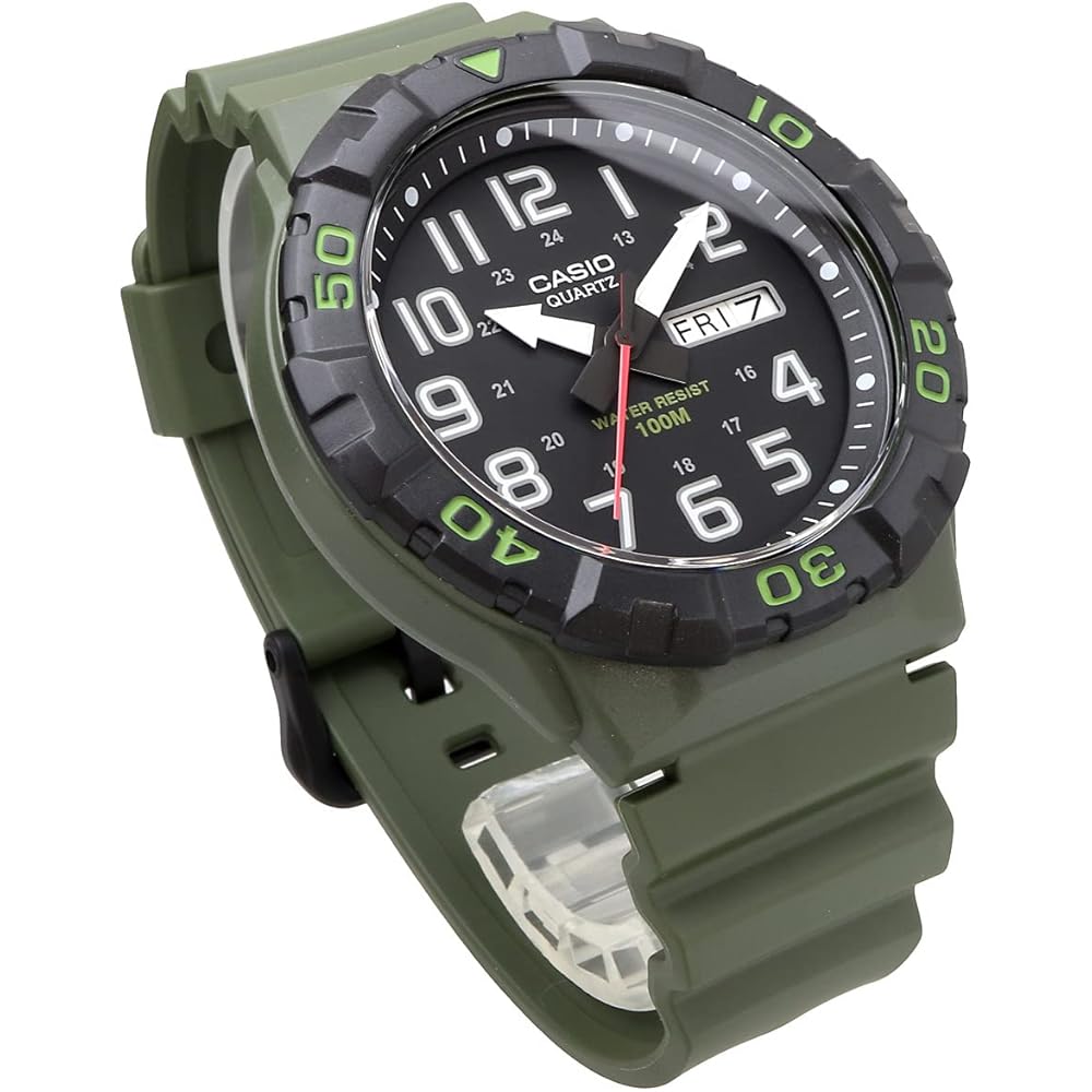 Casio Standard MRW-210H-3AV Big Face Quartz Watch Military Green Men's Overseas Model
