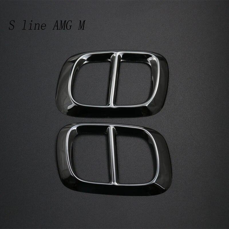 

Стайлинг автомобиля для Mercedes Benz B Class W247 GLB X247 2020, автомобильные чехлы на рамку, наклейки, аксессуары для выхлопной трубы чёрный