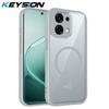 KEYSION Transparent Magnetic Phone Case for OPPO A6 Pro 5G Soft Silicone+PC HD Clear Shockproof Back Cover for OPPO A6 Pro