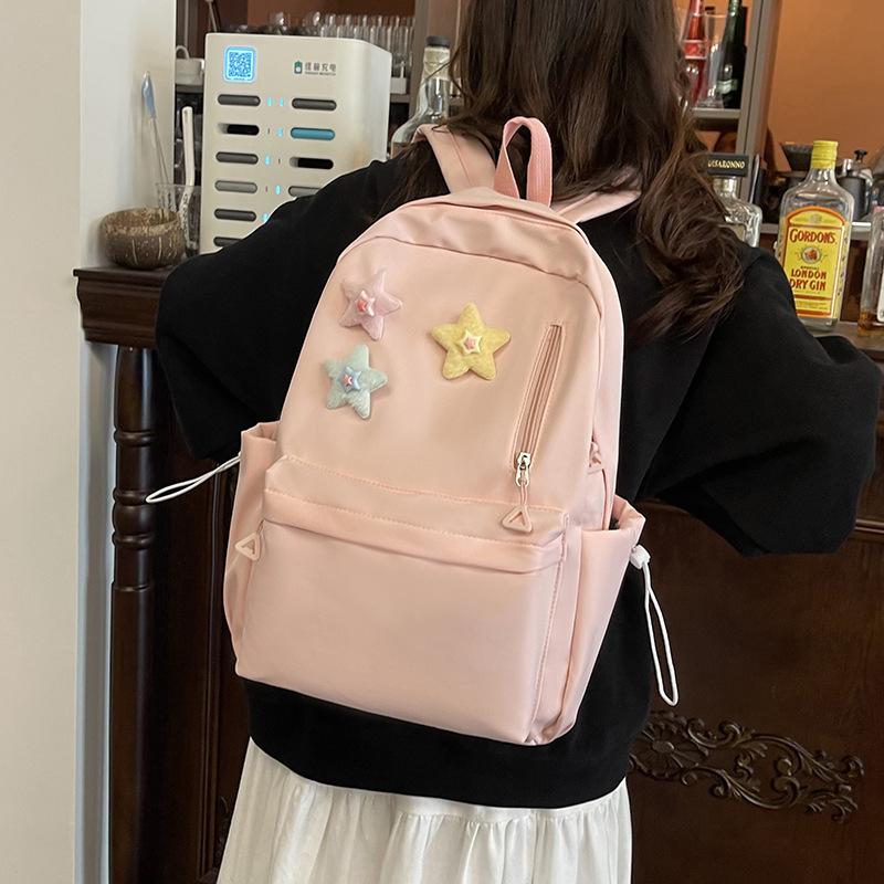 Schoolbag schoolbag female student simple versatile college student backpack ins wind Korean version junior high school student lightweight versatile