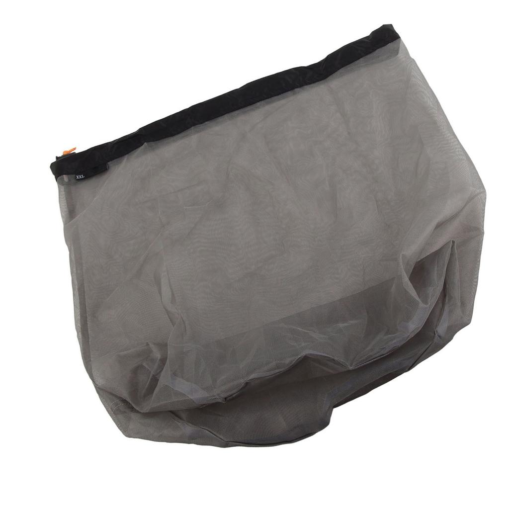 Ultralight Mesh Drawstring Sack Outdoor Travel Hiking Camping Stuff Storage Bag(Black XXL)