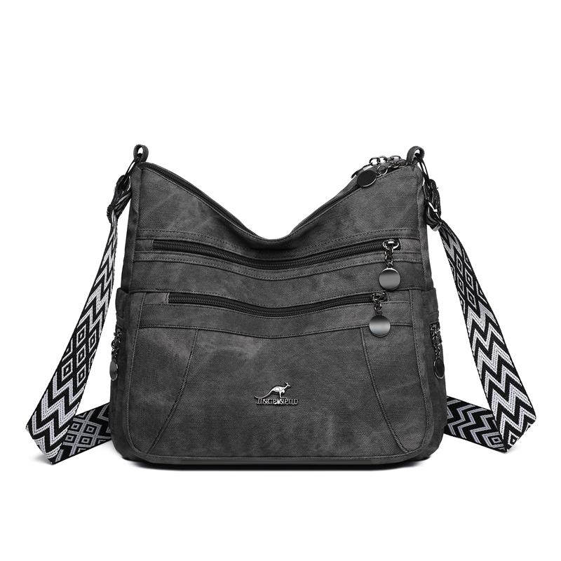 

Женская сумка Модная сумка для мамы Ретро Мягкая кожа Большая вместимость Сумка через плечо чёрный