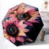 1pc Sunflower Abstract Automatic Folding Umbrella - 8-Rib Compact Travel Umbrella Durable & Portable for Outdoor Use, Perfect Gift for Birthdays114