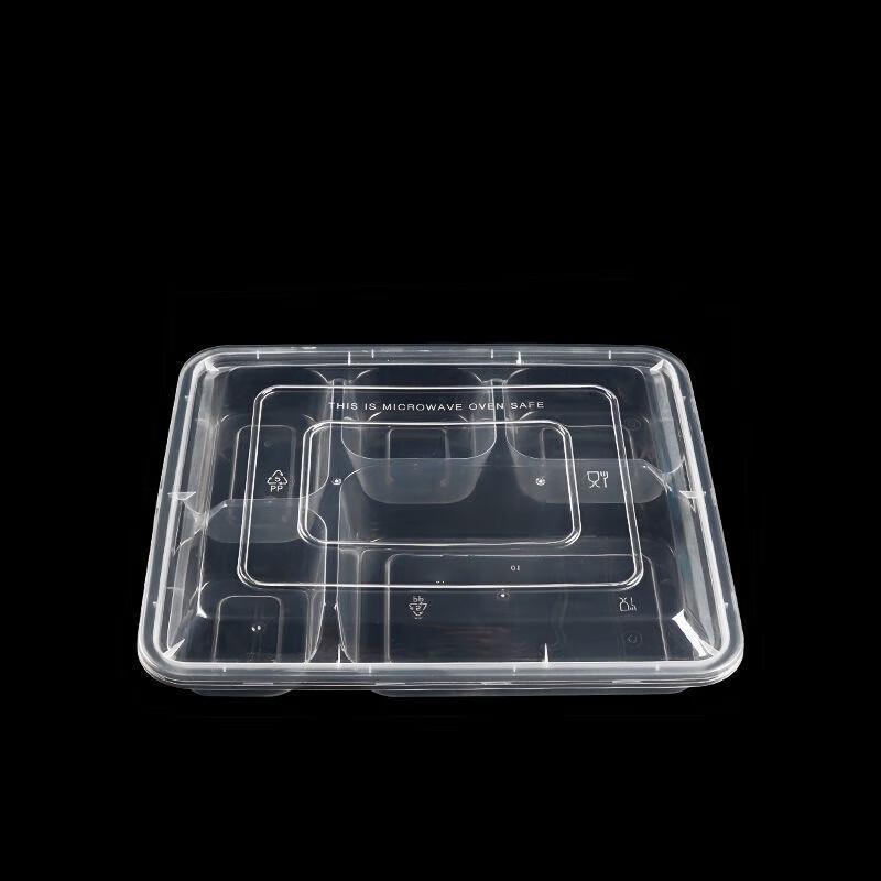 Lu Feng Lai Disposable 5-Compartment Plastic Takeaway Lunch Boxes (150-Count)
