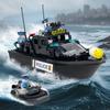 Coast Guard Tomahawk Ship X040 Children Assemble Small Particle Building Block Toy Patrol Boat Heavy Machine Gun