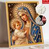 DIY Virgin Mary Pearl and Diamond Painting Kit. suitable for beginners. religious wall decoration. handmade gift.