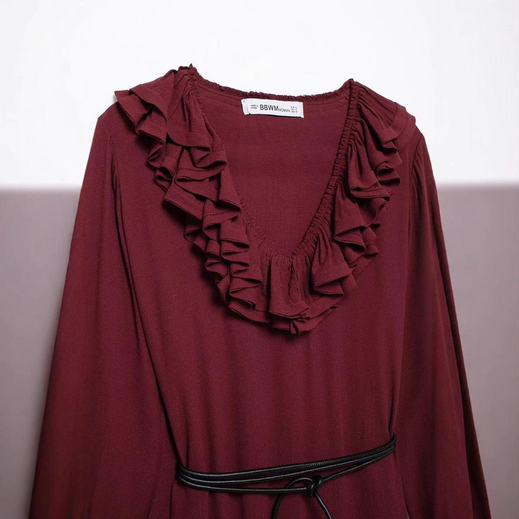 Spring 2025 European & American Women's Layered Midi Dress