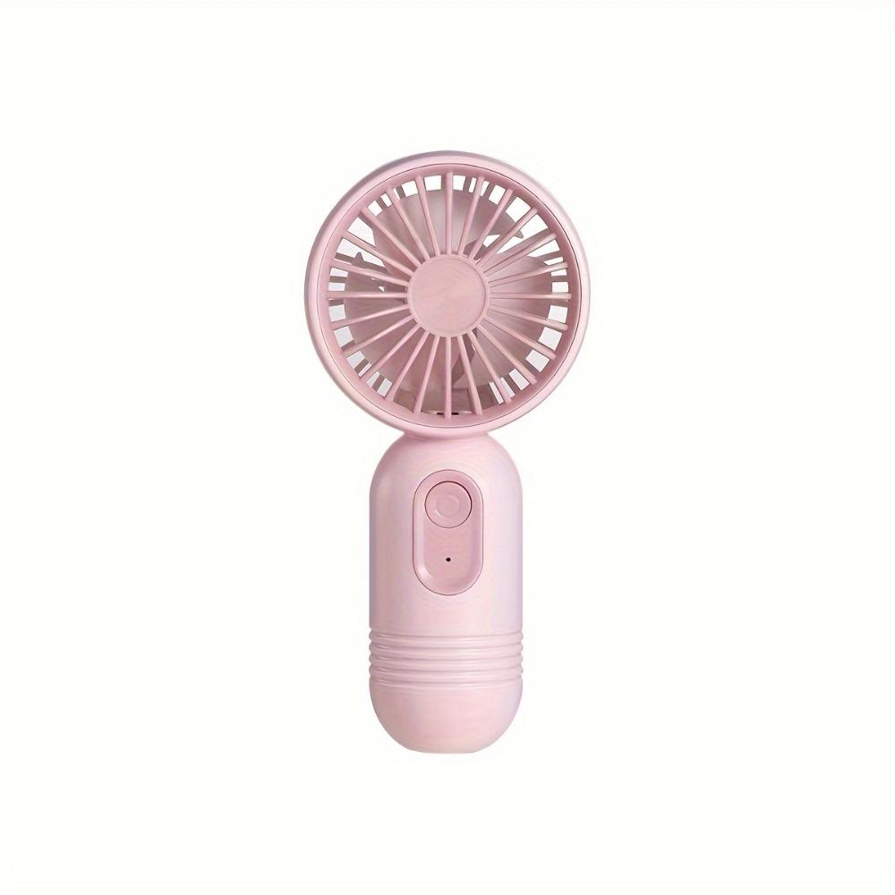 1pc Mini Portable Fan, USB Rechargeable 3-Speed Handheld Desktop Fan with Button Control, ABS Material