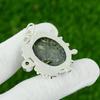 Gift For Her 925 Sterling Silver Natural Green Rice Jasper Gemstone Pendant