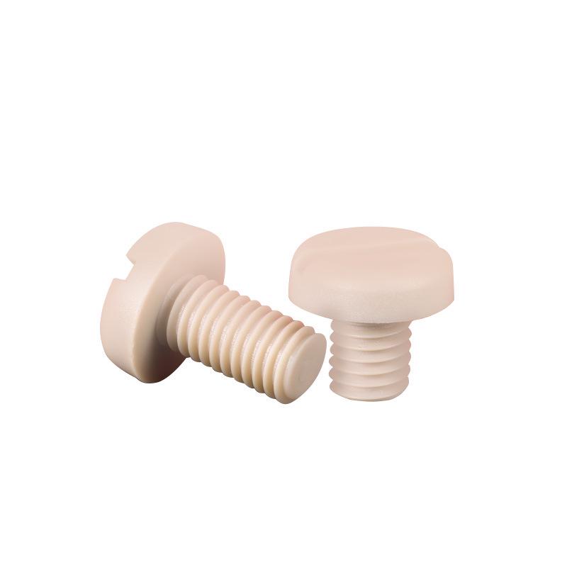 PEEK High-Strength Round Head Plastic Screw: Heat & Corrosion Resistant, M2-M8 for Equipment Assembly.
