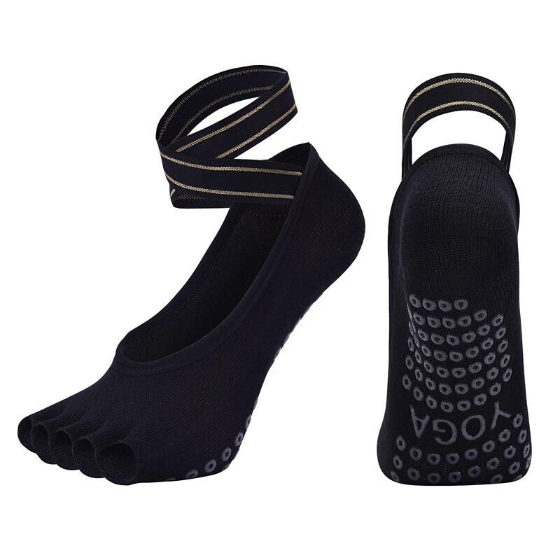 WEZHO Five-Toe Yoga Dance Socks with Cross Straps