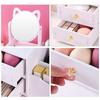Assembly Makeup Mini Table Multifunctional Cosmetics Storage Rack With Rotating Mirror Skin Care Products Organizer Drawer Shelf