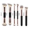 New 6 Double Head Foundation Blush Brush Eyeshadow Brush Grooming Brush Three-Color Hair Beauty Tool