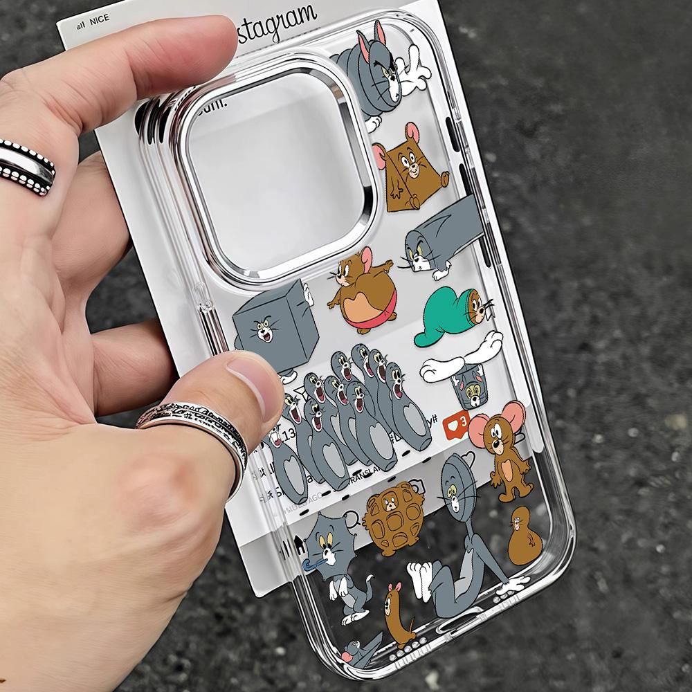 Cartoon T-Tom And J-Jerry Cute Phone Case For Samsung Galaxy A56 A36 A26 A55 A35 A16 A54 A34 A25 A24 A15 A14 A73 A53 A33 4G 5G