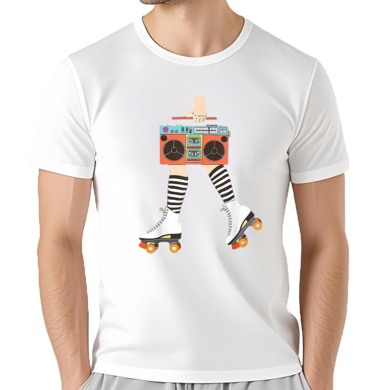 New Roller Skating Retro Roller Skater Unisex Funny Tshirt Usa S5xl