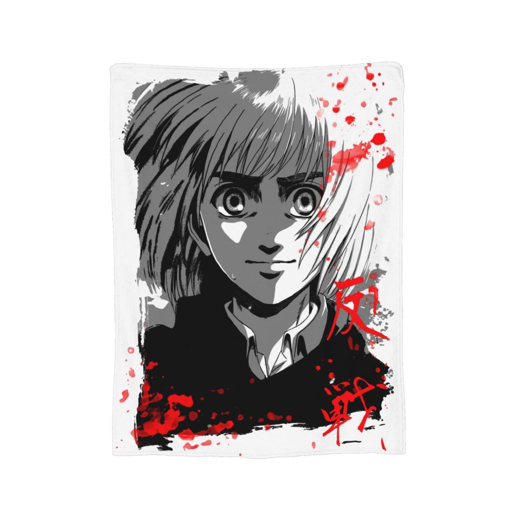 Shingeki no Kyojin Mikasa Ackerman Attack on Titan Blankets Flannel Spring/Autumn Portable Warm Throw Blanket for Sofa Rug Piece