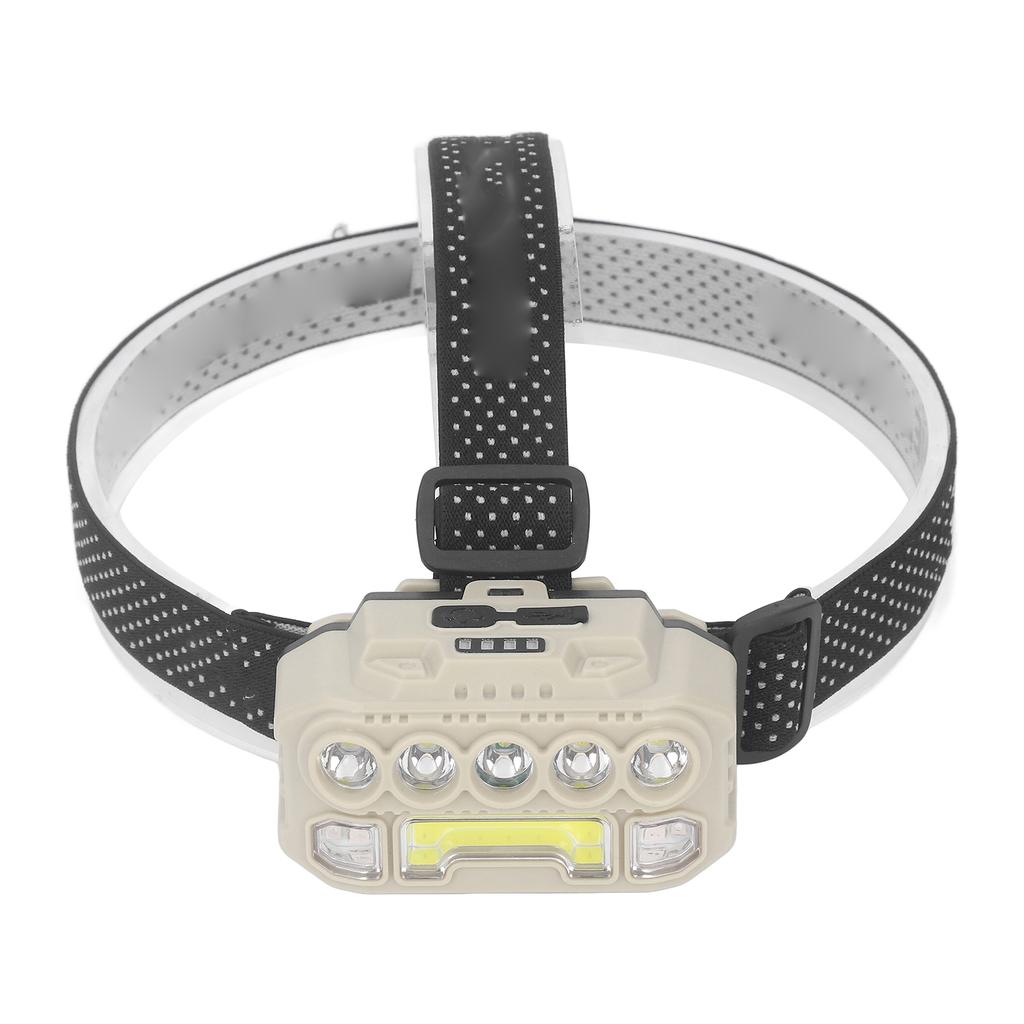 LED COB Headlamp Outdoor Camping Headlamps with Adjustable Headband Lightweight Headlight Battery In