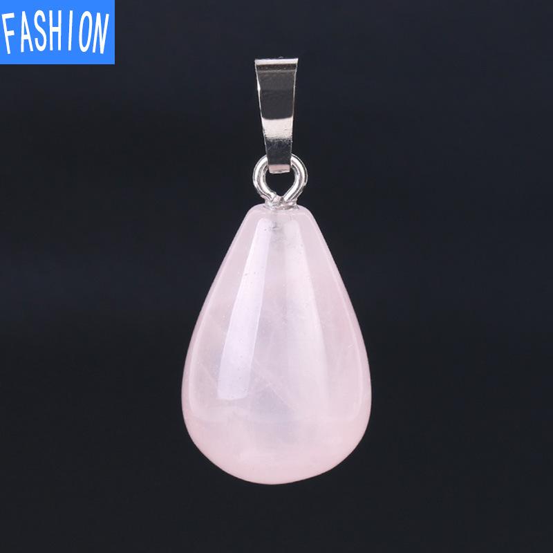 

Женский кулон с натуральным кристаллом, каплевидный кулон с половиной драгоценного камня, тигровый глаз, агат, лазурит, груша, ожерелье, кулон rose quartz