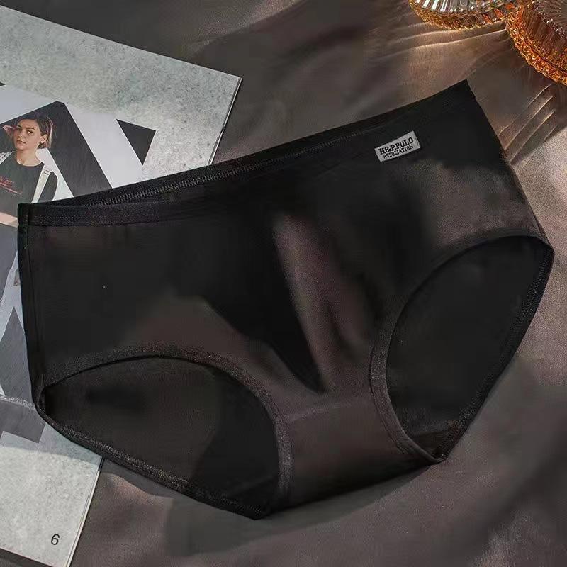 Cotton Crotch Panties for Women Low Waist Girls Cute Brief Solid Color Breathable Underwear