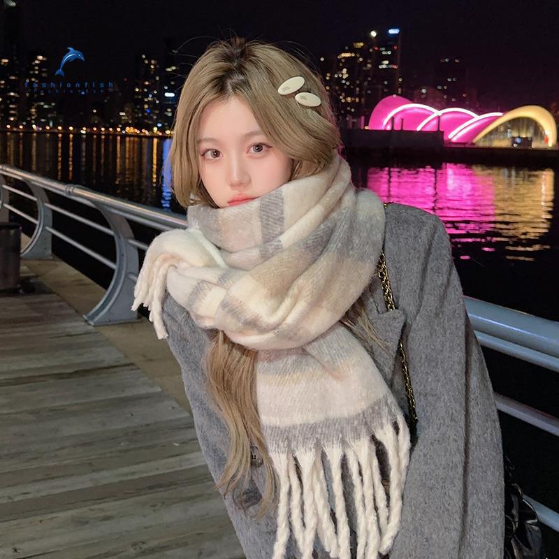Maillard High-end Scarf Women's Winter New Korean Version Versatile Thickened Winter Plush Warm Scarf Autumn