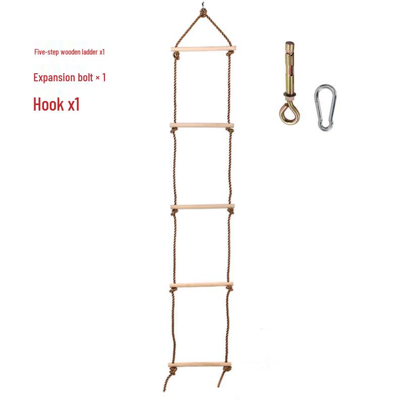 

Kids Wooden Climbing Ladder with Hanging Attachment
