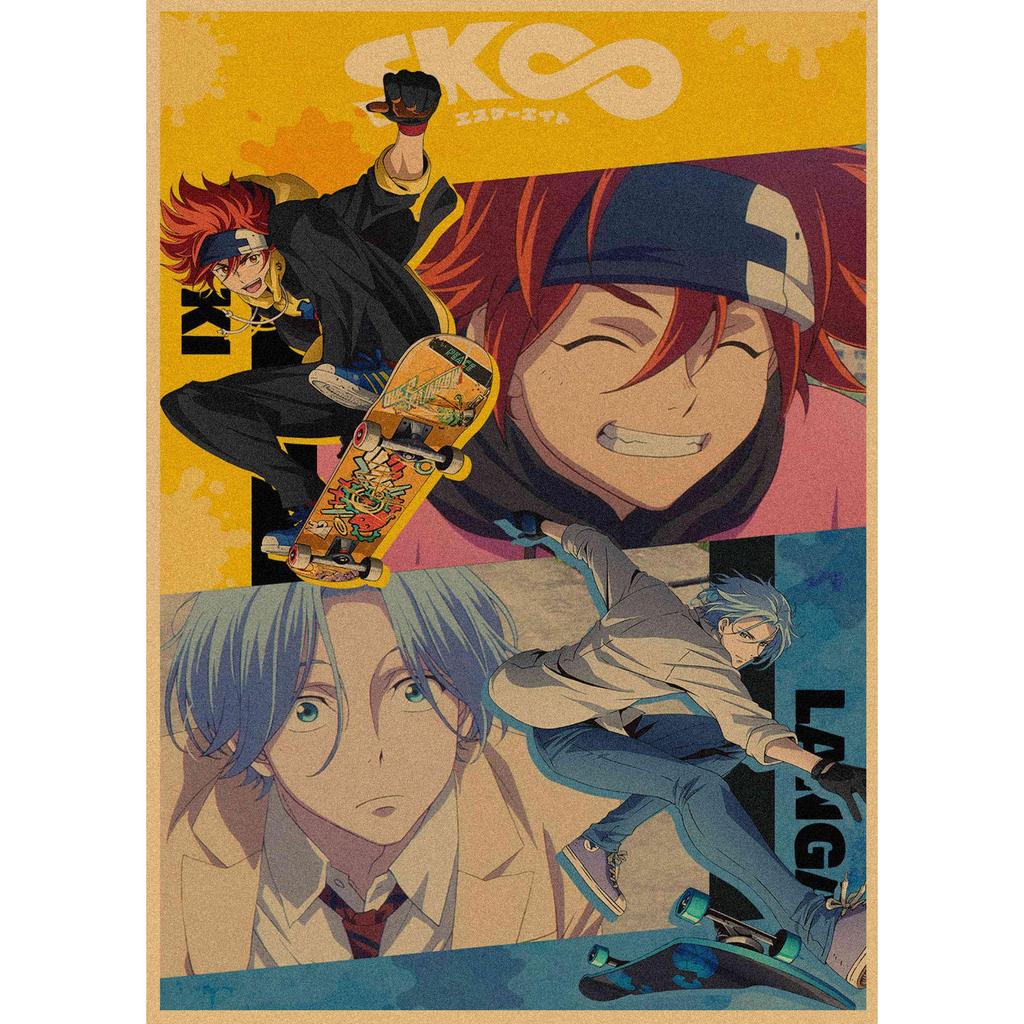 Retro Japanese Sports Anime Skateboard Poster - Infinite Mural Decoration