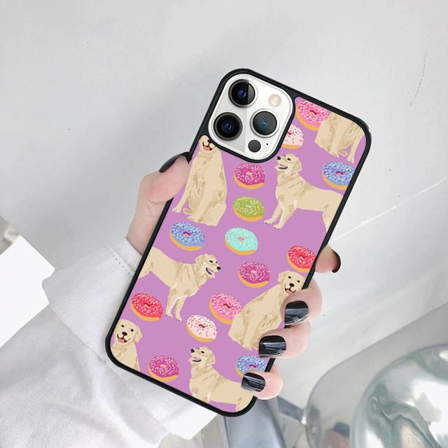 Cartoon Golden Retriever Dog Phone Case Cover For iPhone 17 Air 15 16 14 11 12 13 Pro MAX Plus Coque