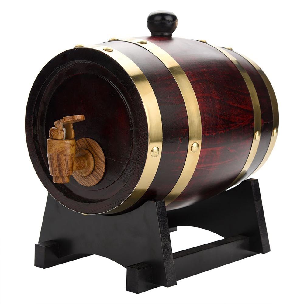 With Wood Stand Vintage Wine Barrel 3 Liter Aging Barrel Vintage Timber Barrel Party
