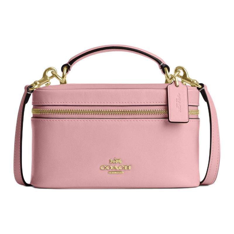 

COACH RAINER 18 detachable shoulder strap built-in multi-function bag cow leather handbag small size women s soft pink рожевий