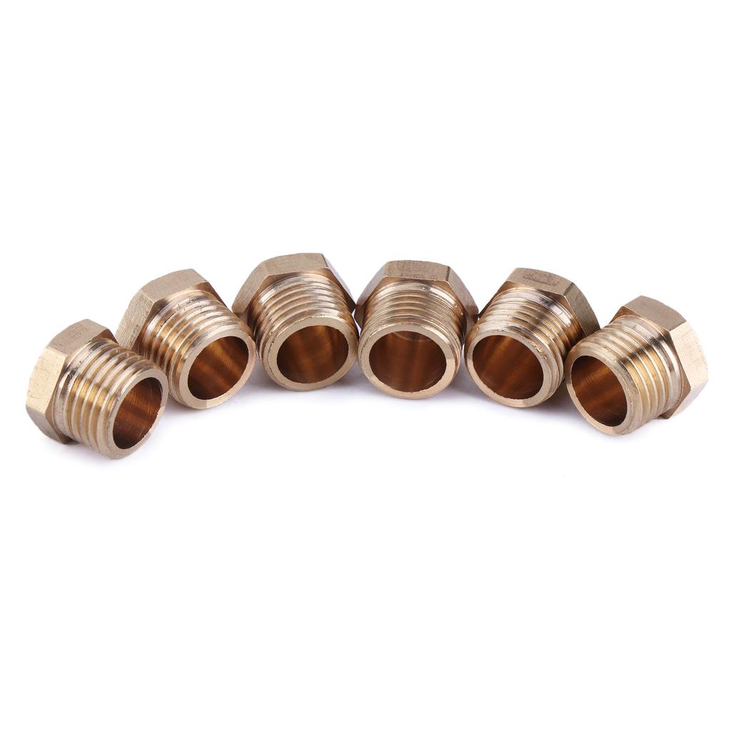 6pcs Threaded Pipe Stop Brass Plug G1/4 Pipe Inserts Pipe Plugs with Hexagon User Friendly Sealing Solution for Pipes