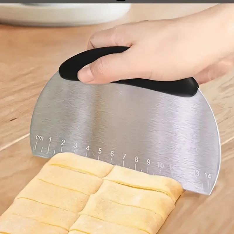 Damaly,A Multi-functional Stainless Steel Pastry Scraper with Measuring Scale-It Is Very Suitable for Cutting Bread,Pizza&Cakes