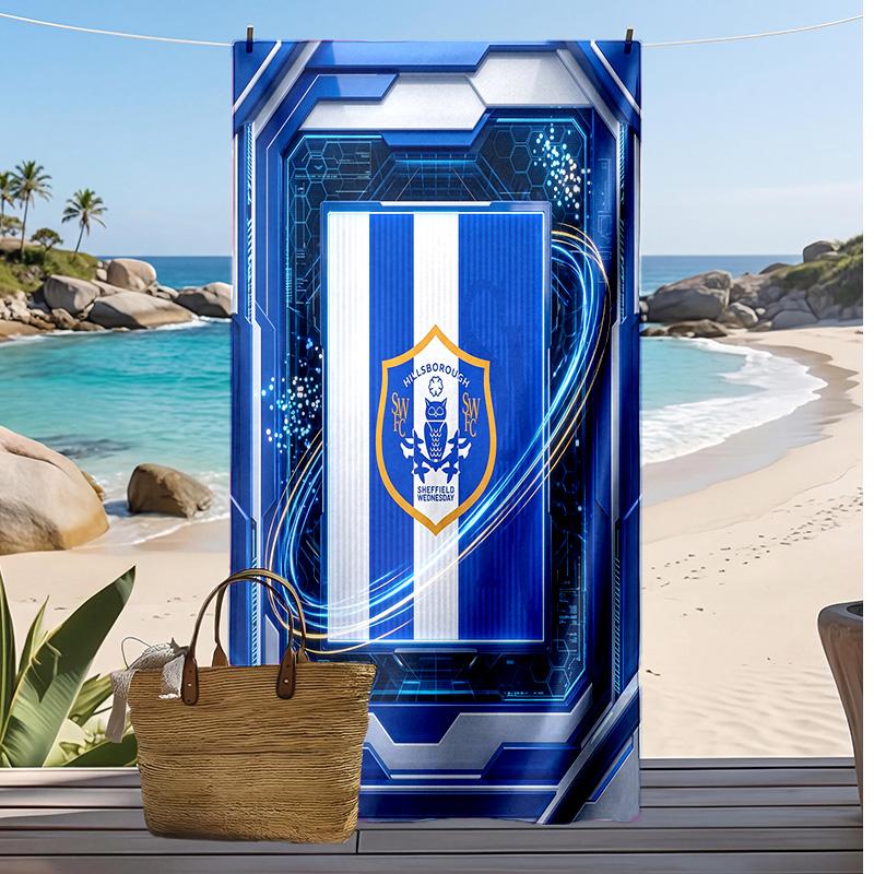 Asciugamano da Spiaggia con Stampa del Sheffield Wednesday Football, Asciugamano Grande Morbido Asciugatura Rapida per Spiaggia Campeggio Nuoto